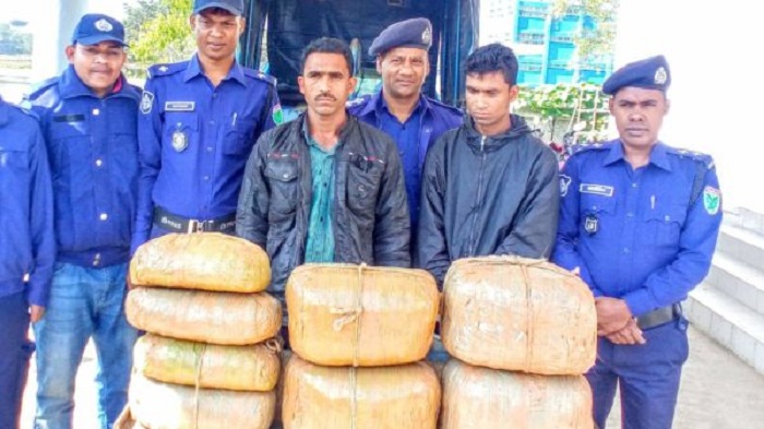 দ. সুনামগঞ্জে ৫ লক্ষ টাকার গাঁজাসহ আটক ২