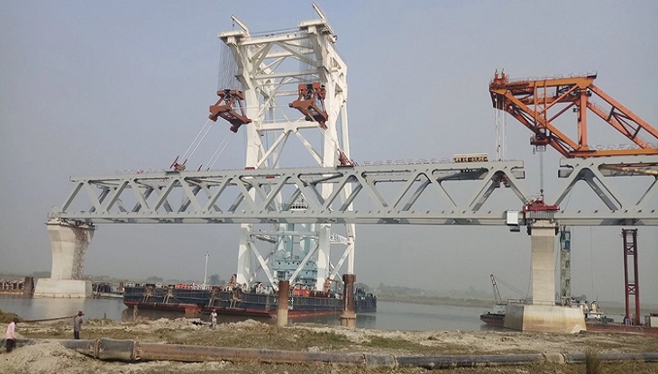 আজ বসছে  পদ্মা সেতুর ২২তম স্প্যান