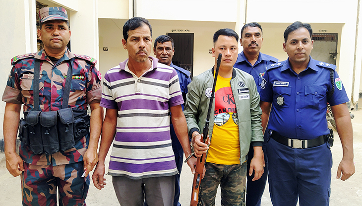 কুলাউড়ায়  এয়ারগানসহ আটক ২
