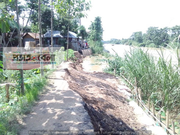 জুড়ী নদীর ভাঙ্গনে চরম ঝুঁকিতে বেলাগাঁও