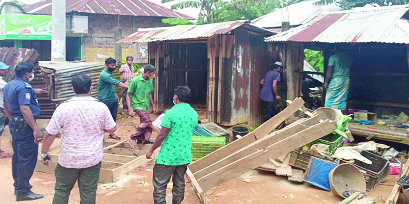 বড়লেখায় অবৈধ স্থাপনা উচ্ছেদ