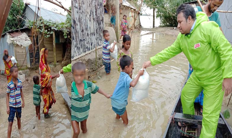 জৈন্তাপুরে বন্যার্তদের পাশে গোলজার আহমদ হেলাল