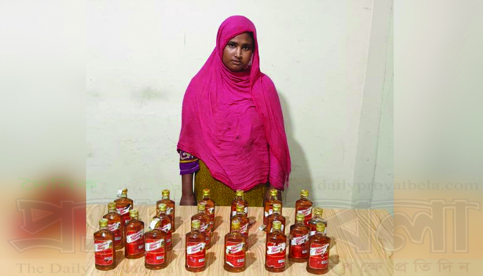 কোম্পানীগঞ্জে ভারতীয় মদসহ নারী আটক