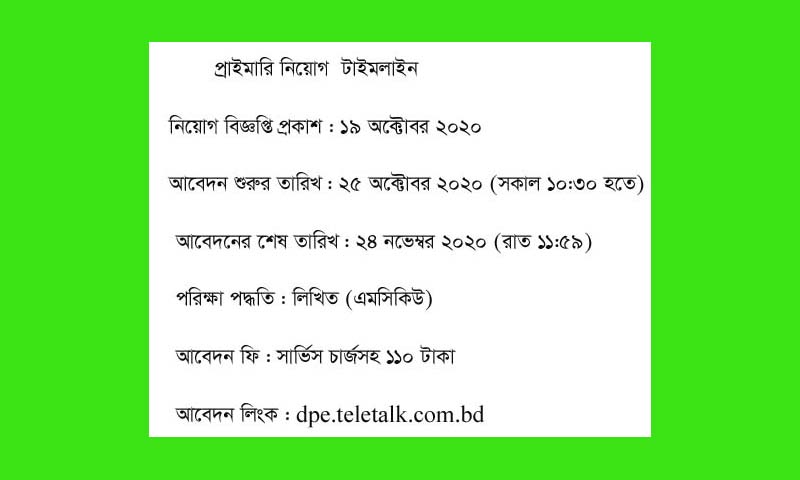 ৩২ হাজারের অধিক প্রাথমিক শিক্ষক নিয়োগে বিজ্ঞপ্তি