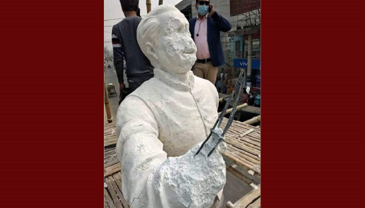 কুষ্টিয়ায় বঙ্গবন্ধুর ভাস্কর্য ভাঙচুর