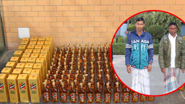 জৈন্তাপুর থেকে বিদেশী মদসহ গ্রেফতার ২