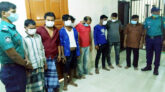 শেখঘাটে জুয়ার আসরে পুলিশের হানা, ৮ জুয়াড়ি আটক
