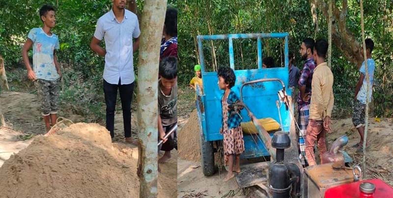 ফেঞ্চুগঞ্জে খাল থেকে বালু উত্তোলন, হুমকির মুখে ঘর-বাড়ি