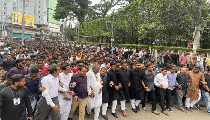 সিলেট জেলা ছাত্রলীগের শোক র‌্যালী অনুষ্ঠিত