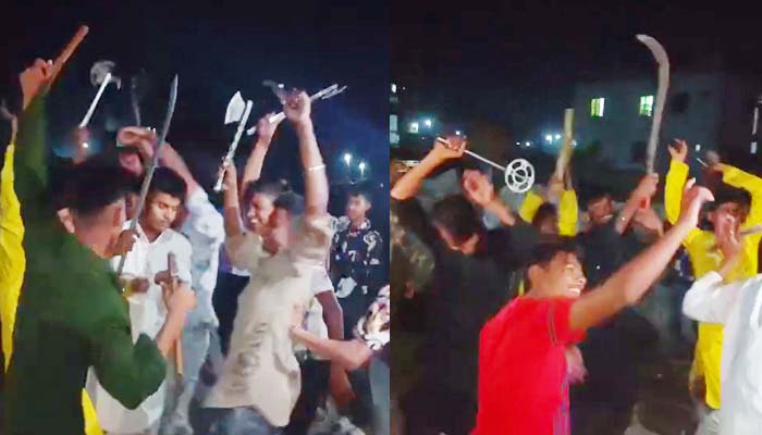 অস্ত্র হাতে নাচানাচি করা ৭ কিশোর আটক