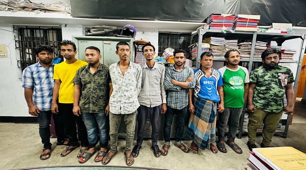 দক্ষিন সুরমায় ৯ জুয়াড়ি আটক
