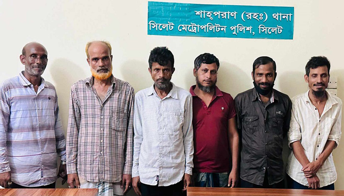 সিলেটে ৬ জুয়াড়ি আটক