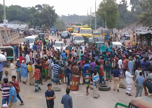 সিলেট- তামাবিল সড়ক অবরোধ